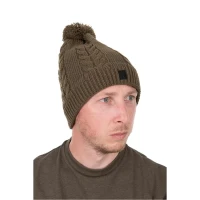 Caciula Fox Khaki Knitted Bobble Hat, Marime Universala Caciula Fox Khaki Knitted Bobble Hat, Marime Universala