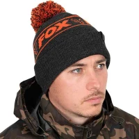 Caciula Fox Collection Bobble Black & Orange, Marime Univ. Caciula Fox Collection Bobble Black & Orange, Marime Univ.