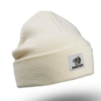 Caciula Nash Make It Happen Badge Beanie Hat Ecru Caciula Nash Make It Happen Badge Beanie Hat Ecru