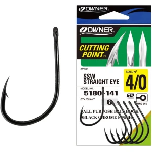 Carlig OWNER 5180 SSW Straight Eye Black Chrome, Nr.4, 10buc/pac Carlig OWNER 5180 SSW Straight Eye Black Chrome, Nr.4, 10buc/pac