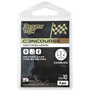 Carlige Benzar Concourse Methond Carp Fine Barbless, Nr.14, 8buc/plic Carlige Benzar Concourse Methond Carp Fine Barbless, Nr.14, 8buc/plic