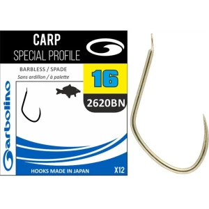 Carlige GARBOLINO Carp Special Profile 2620BN Barbless, Nr.8, 12buc Carlige GARBOLINO Carp Special Profile 2620BN Barbless, Nr.8, 12buc