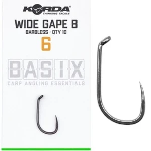 Carlige KORDA Basix Wide Gape Barbless, nr.8, 10buc/pac