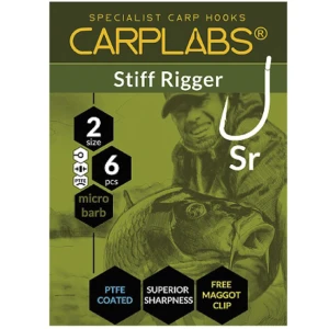 Carlige Konger Carplabs Stiff Rigger Titanium Grey Ringed Nr.4, 6buc/plic Carlige Konger Carplabs Stiff Rigger Titanium Grey Ringed Nr.4, 6buc/plic
