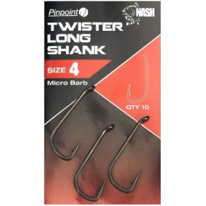 Carlige NASH Twister Long Shank Micro Barb, Size 8, 10buc/pac