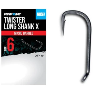 Carlige NASH Twister Long Shank X Size 2, 10buc/pac Carlige NASH Twister Long Shank X Size 2, 10buc/pac