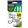 Carlige OWNER 5180 SSW Straight Eye Black Chrome, Nr.4/0, 6buc/pac