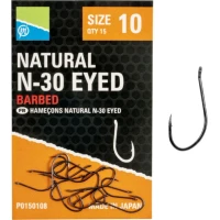 Carlige Preston Natural N-30 Eyed, Nr.14, 15buc/pac
