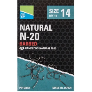 Carlige Preston Natural N-20, Nr.14, 15buc/pac