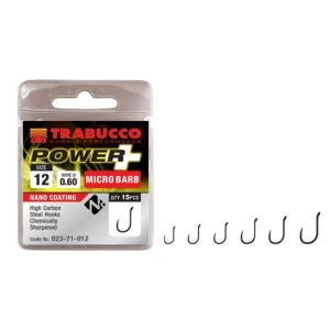 Carlige Trabucco Power Plus Micro Barb Nr.15 15buc/plic Carlige Trabucco Power Plus Micro Barb Nr.15 15buc/plic