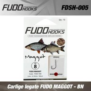Carlige legate FUDO MAGGOT - BN NR 10 0.10 mm/ 50 cm