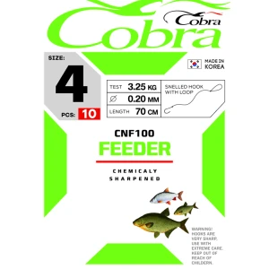 CARLIGE COBRA CNF100 FEEDER LEGATE Nr.4 FIR 0.20MM 10buc/plic CARLIGE COBRA CNF100 FEEDER LEGATE Nr.4 FIR 0.20MM 10buc/plic