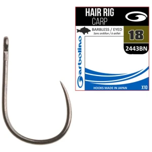 Carlig Garbolino Hair Rig Carp 2443 Barbless, Nr. 10, 10buc/pac Carlig Garbolino Hair Rig Carp 2443 Barbless, Nr. 10, 10buc/pac