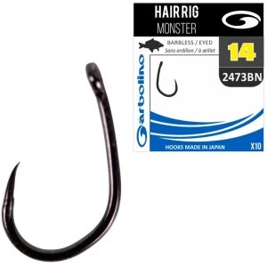 Carlig Garbolino Hair Rig Monster 2473 Barbless, Nr.10, 10buc/pac Carlig Garbolino Hair Rig Monster 2473 Barbless, Nr.10, 10buc/pac