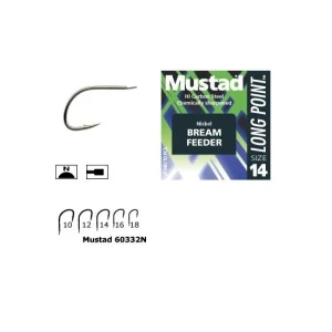 Carlig Mustad Feeder MU11, Nickel, 10buc/plic Nr.10 Carlig Mustad Feeder MU11, Nickel, 10buc/plic Nr.10
