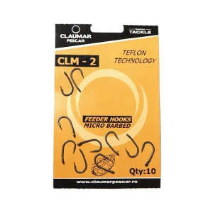 Carlige Feeder Claumar CLM-2 Micro Barbed Teflon Technology 10Buc/Plic Nr 10