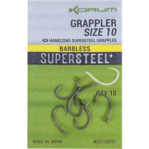 Carlige KORUM Supersteel Grappler Hooks Barbless, Nr.12, 10buc/pac