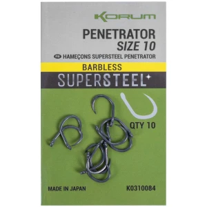 Carlige KORUM Supersteel Penetrator Hooks Barbless, Nr.8, 10buc/pac