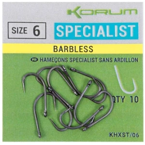 Carlige KORUM Xpert Specialist Barbless Hooks, Nr.16, 10buc/pac Carlige KORUM Xpert Specialist Barbless Hooks, Nr.16, 10buc/pac
