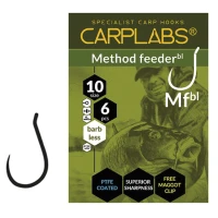 Carlige Konger Carplabs Method Feeder Barbless Titanium Grey Ringed Nr.16, 6buc/pac