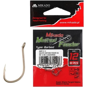 Carlige MIKADO Method Feeder MF12, Nr.6, Brown, 10buc/plic