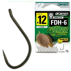 Carlige Owner FDH-6 Barbless Picket Hook Brown, Nr.8, 14buc/pac