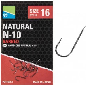Carlige Preston Natural N-10, Nr.12, 15buc/plic Carlige Preston Natural N-10, Nr.12, 15buc/plic