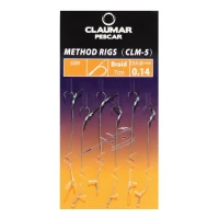 Carlige Legate Feeder Cu Spin Claumar Method Rigs Carlig Clm-5 Nr 10 7cm Fir Textil 0.14mm 6 Buc/plic