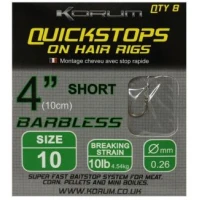 Carlige KORUM Quickstops On Hair Rigs Barbless, Nr.16, 8buc/pac Carlige KORUM Quickstops On Hair Rigs Barbless, Nr.16, 8buc/pac