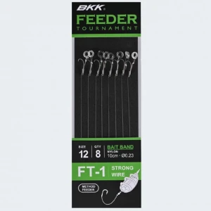 Carlige Legate BKK FT-1 Method Bait Band Feeder Rig 10cm, Nr.8, 0.25mm, 8buc/pac