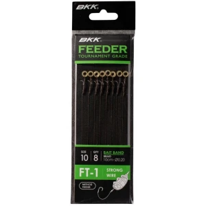 Carlige Legate BKK FT-1 Method Bait Band SS, 10cm, Nr.14, 0.16mm, 8buc/pac Carlige Legate BKK FT-1 Method Bait Band SS, 10cm, Nr.14, 0.16mm, 8buc/pac