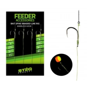 Carlige Legate Barbless cu Spin Steg, Nr.8, 4buc/plic