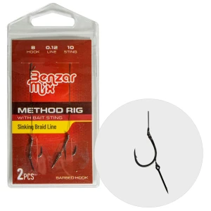 Carlige Legate Benzar Method Fir Textil Bait Sting 10+7mm, Spin, 2buc/pac Carlige Legate Benzar Method Fir Textil Bait Sting 10+7mm, Spin, 2buc/pac