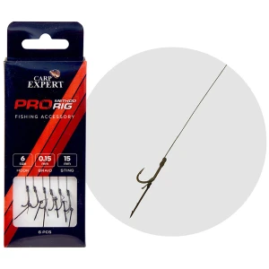 Carlige Legate CARP EXPERT Method Feeder Bait Sting Rig, Carlig Nr.6, Spin 15mm, Fir 0.15mm, 6buc/pac Carlige Legate CARP EXPERT Method Feeder Bait Sting Rig, Carlig Nr.6, Spin 15mm, Fir 0.15mm, 6buc/pac