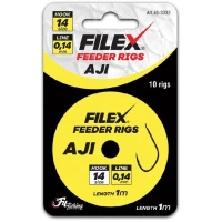 Carlige Legate Filex Methodfeeder Rig Aji, Nr.16, 0.12mm, 1m, 10buc/plic