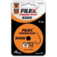 Carlige Legate Filex Methodfeeder Rig Sode, Nr.14, 0.14mm, 1m, 10buc/plic