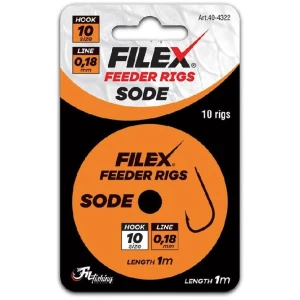 Carlige Legate Filex MethodFeeder Rig Sode, Nr.16, 0.12mm, 1m, 10buc/plic Carlige Legate Filex MethodFeeder Rig Sode, Nr.16, 0.12mm, 1m, 10buc/plic