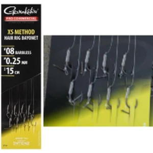 Carlige Legate GAMAKATSU XS Method Hair Rig Bayonet, Nr.10, 0.23mm, 8buc/pac