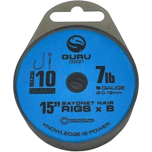 Carlige Legate Guru Bayonets, Carlig Nr.12, 0.22mm, 38cm, 8buc/pac Carlige Legate Guru Bayonets, Carlig Nr.12, 0.22mm, 38cm, 8buc/pac