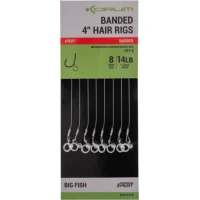 Carlige Legate KORUM Banded Hair Rigs, 10cm, 14lbs, Nr.8, 8buc/pac