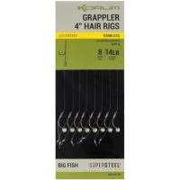Carlige Legate Korum Grappler Hair Rigs Barbless, 10cm, Nr.2, 8buc/pac Carlige Legate Korum Grappler Hair Rigs Barbless, 10cm, Nr.2, 8buc/pac