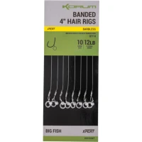 Carlige Legate KORUM Hair Rigs Barbless, 10lbs, Nr.12, 10cm, 8buc/pac