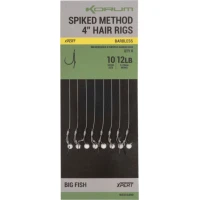 Carlige Legate KORUM Spiked Method Hair Rigs Barbed, 10lbs, Nr.12, 10cm, 8buc/pac