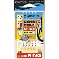 Carlige Legate Kamatsu Iseama Rig Method Feeder Cu Inel Silicon, 10cm, Nr.8, 0.25mm, 5buc/pac Carlige Legate Kamatsu Iseama Rig Method Feeder Cu Inel Silicon, 10cm, Nr.8, 0.25mm, 5buc/pac