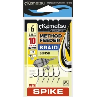 Carlige Legate Kamatsu Rig Method Feeder Pe Spin Sensei Fir Textil, 0.14mm, Nr.6, 10cm, 5buc/pac Carlige Legate Kamatsu Rig Method Feeder Pe Spin Sensei Fir Textil, 0.14mm, Nr.6, 10cm, 5buc/pac