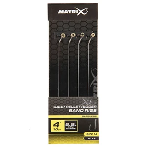 Carlige Legate MATRIX X6 Pellet Rigger Band Rigs, Nr.14, 10cm, 8buc/plic