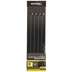 Carlige Legate MATRIX X6 Pellet Rigger Band Rigs, Nr.16, 15cm, 8buc/plic