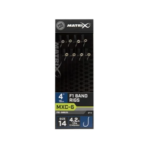 Carlige Legate Matrix MXC-6 Barbless  F1 Band Rigs Nr.14 10cm 8buc/plic Carlige Legate Matrix MXC-6 Barbless  F1 Band Rigs Nr.14 10cm 8buc/plic