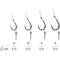 Carlige Legate Method Feeder KONGER pe Spin Kamatsu Sensei Barbless Fir Textil, Nr.12, 0.12mm, 10cm, 5buc/pac Carlige Legate Method Feeder KONGER pe Spin Kamatsu Sensei Barbless Fir Textil, Nr.12, 0.12mm, 10cm, 5buc/pac