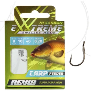Carlige Legate Nevis Carp Feeder, Nr.8, 0.20mm, 40cm, 10buc/pac Carlige Legate Nevis Carp Feeder, Nr.8, 0.20mm, 40cm, 10buc/pac
